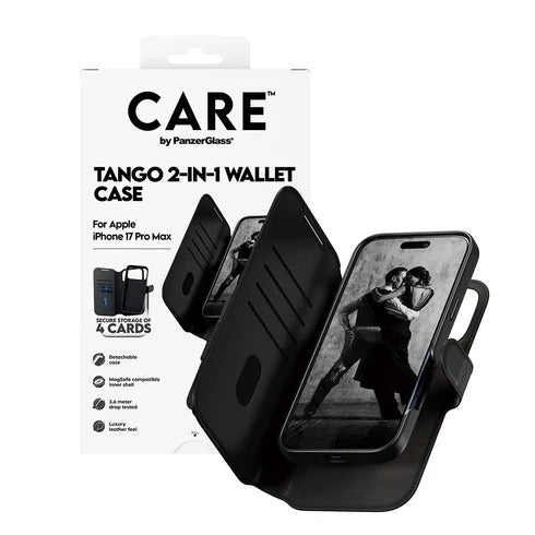 Panzer Care Tango Wallet Two in One Magsafe Case - iPhone 17 Pro - Black