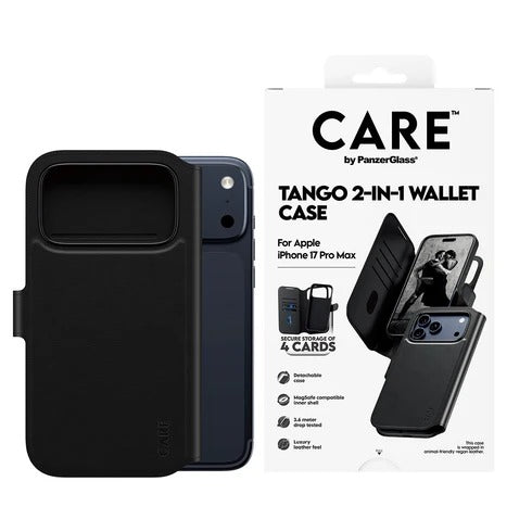 Panzer Care Tango Wallet Two in One Magsafe Case - iPhone 17 Pro - Black