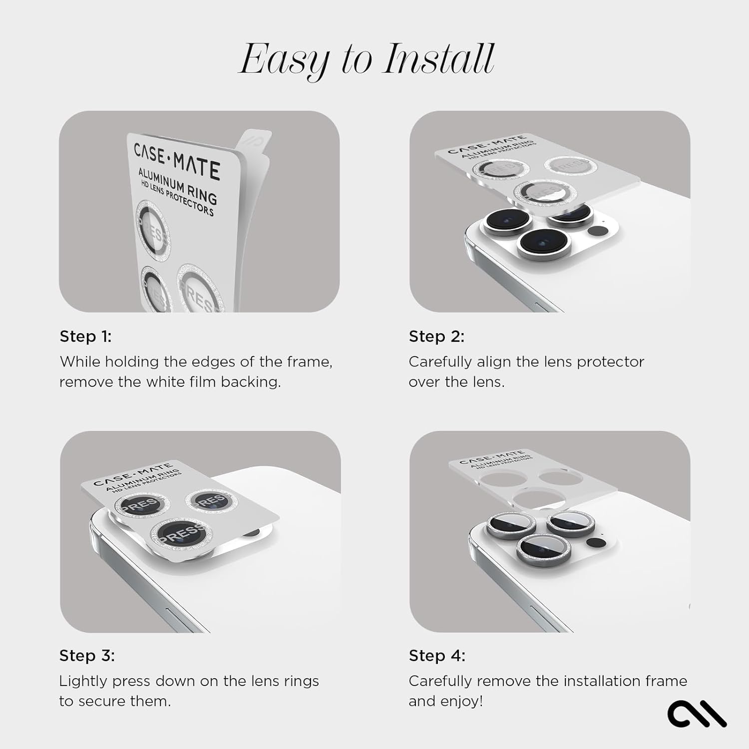 Case-Mate Aluminum Ring Camera Lens Protector iPhone 15 Pro & 15 Pro Max - Twinkle