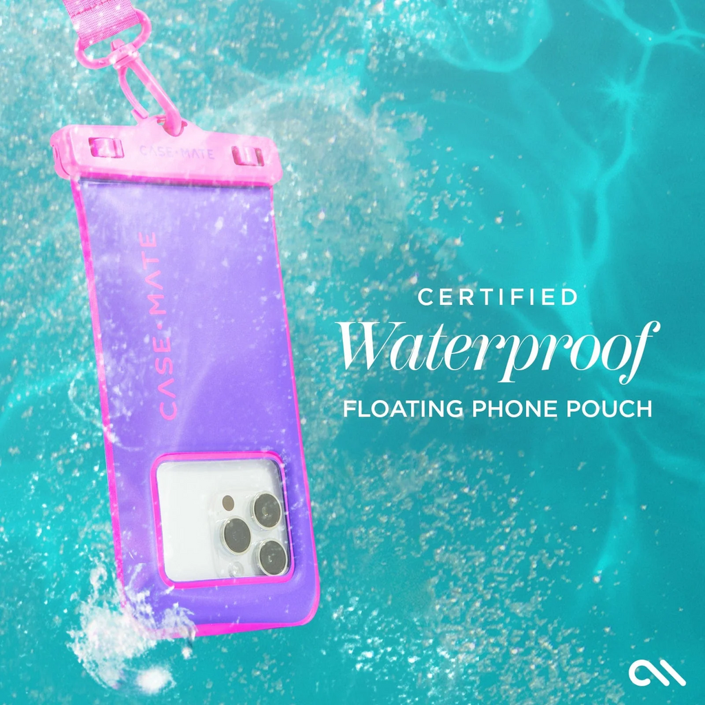 Case Mate Waterproof Floating Pouch for Phones up to 6.9" - Purple Paradise