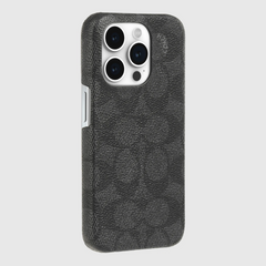 Coach Slim Case Signature for iPhone 15 Pro Charcoal