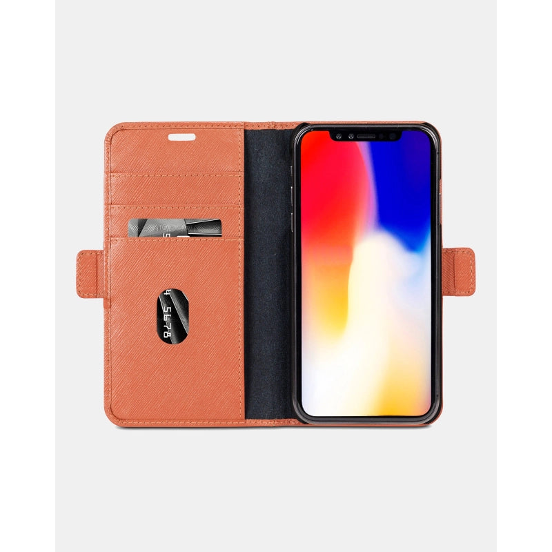 Dbramante1928 Milano Saffiano Leather Folio Case iPhone XS Max - Rusty Rose