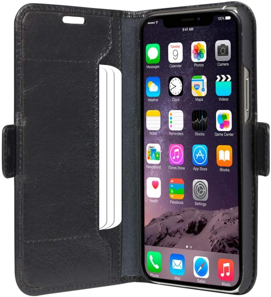 BUNDLE - Dbramante1928 Copenhagen Slim Wallet Case Black & Otterbox Amplify Screen Guard for iPhone 11 Pro