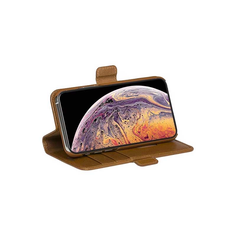 Dbramante1928 Copenhagen Plus Leather Folio Case iPhone 11 Pro / X / XS - Tan (BONUS Screen Protector!!)