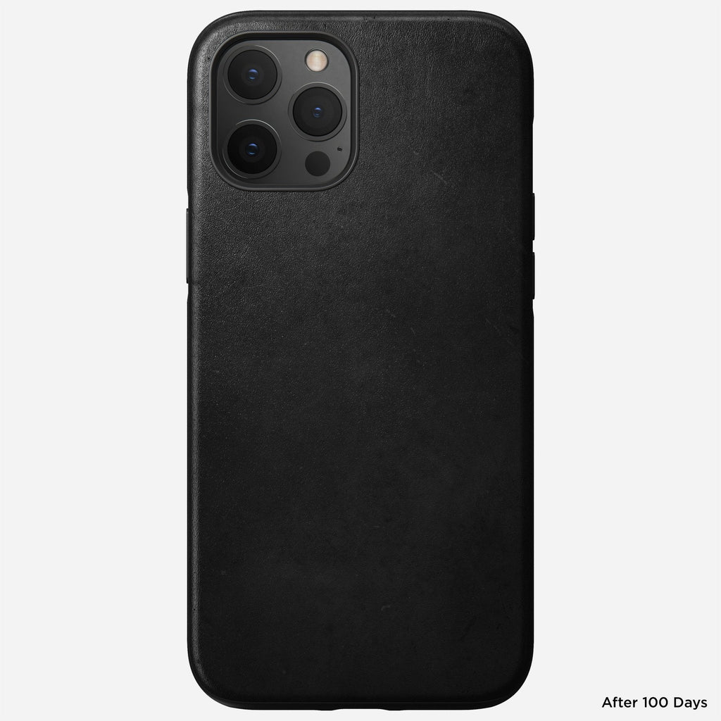 Nomad Rugged Case w/ Horween Leather For iPhone 12 Pro Max - BLACK - Mac Addict