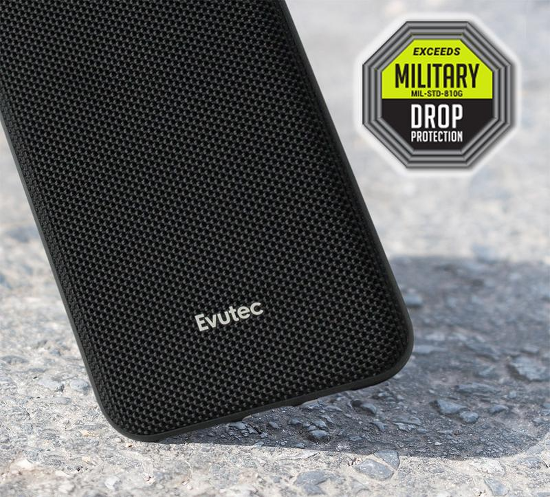 Evutec Aergo Case with Car Vent Mount for iPhone Xs Max - Ballistic Nylon Black