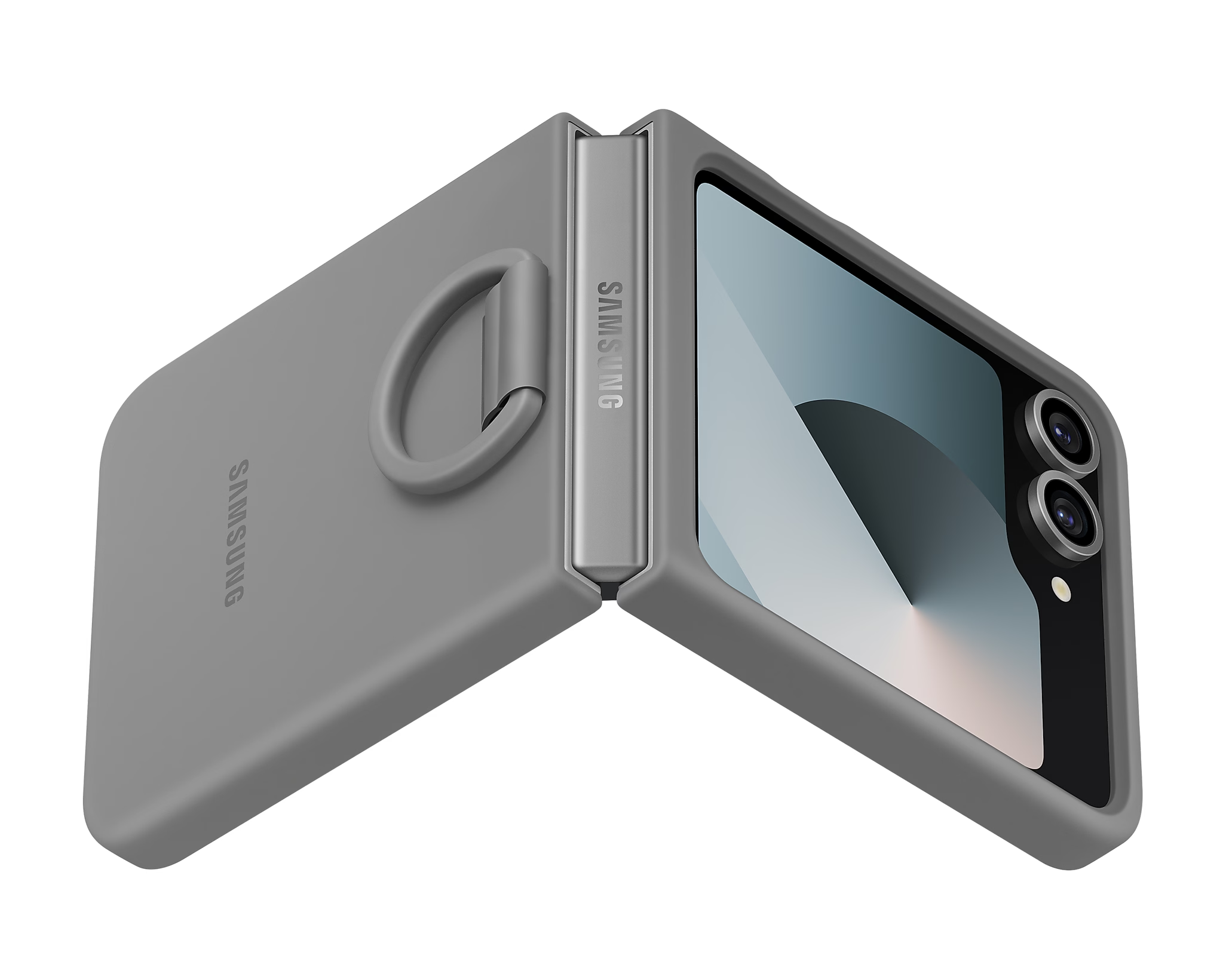 Samsung Silicone Case for Samsung Galaxy Z Flip 6 / Flip 7 FE with Ring - Grey