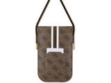 Guess 4G Stripe Phone Bag with Cord - Brown