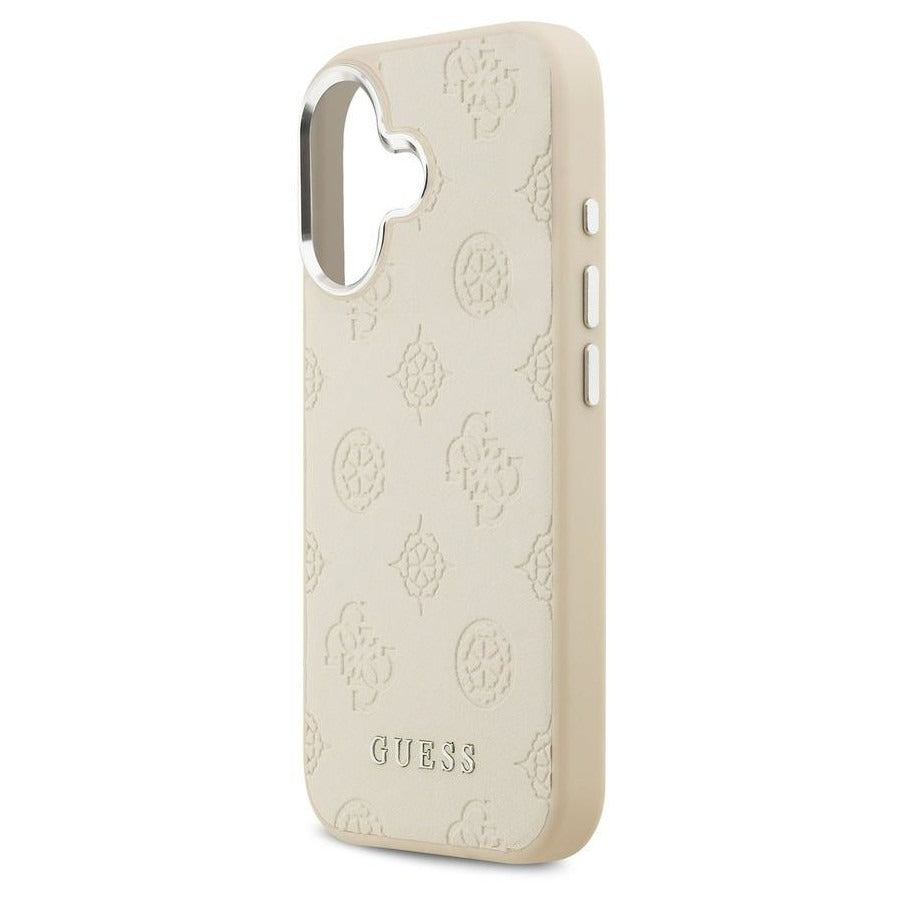 Guess Peony Edition Smooth PU Leather MagSafe Case iPhone 17 – Beige