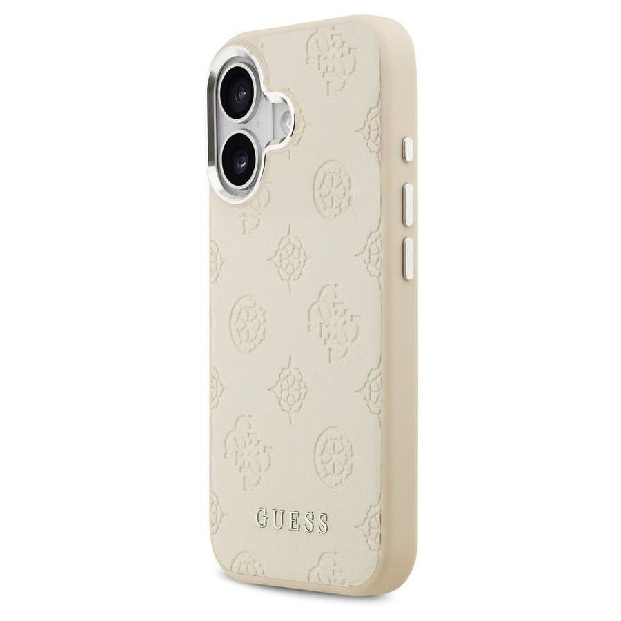 Guess Peony Edition Smooth PU Leather MagSafe Case iPhone 17 – Beige