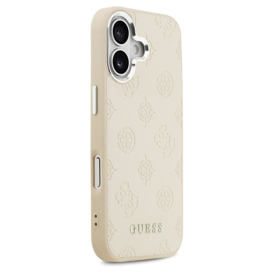 Guess Peony Edition Smooth PU Leather MagSafe Case iPhone 17 – Beige