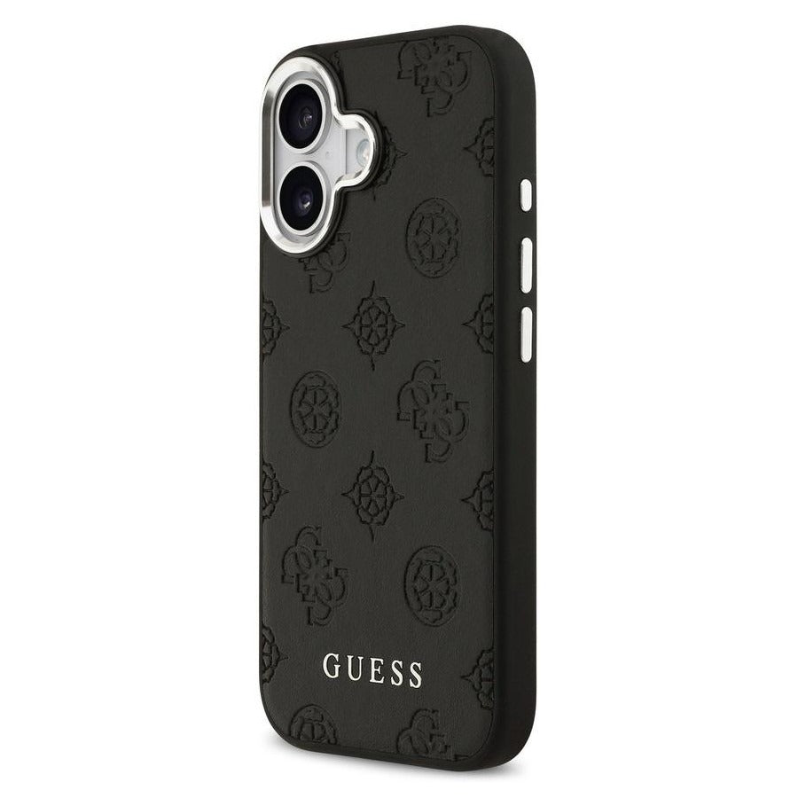 Guess Peony Edition Smooth PU Leather MagSafe Case iPhone 17 – Black