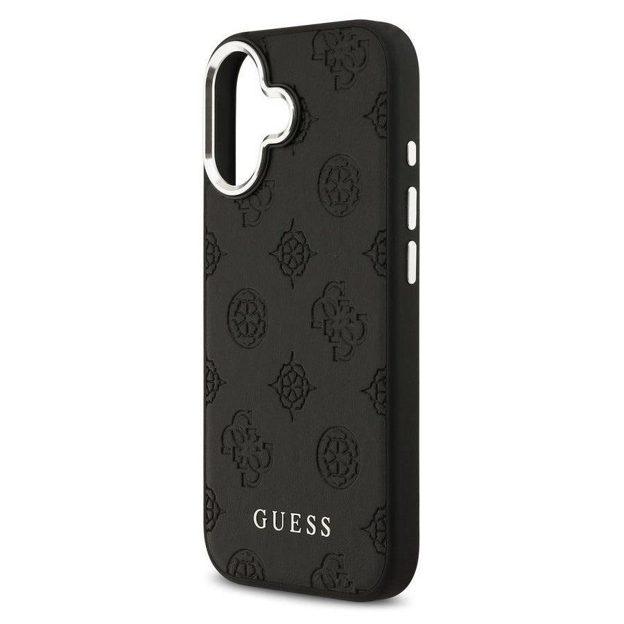 Guess Peony Edition Smooth PU Leather MagSafe Case iPhone 17 – Black