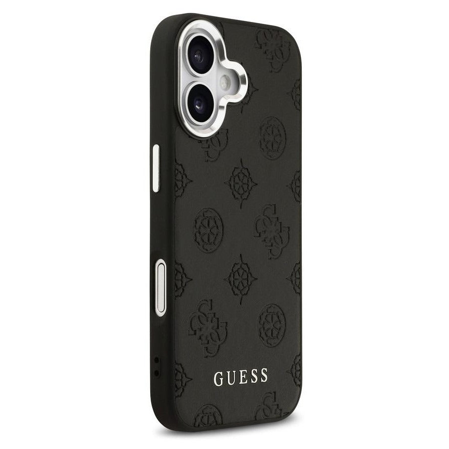 Guess Peony Edition Smooth PU Leather MagSafe Case iPhone 17 – Black