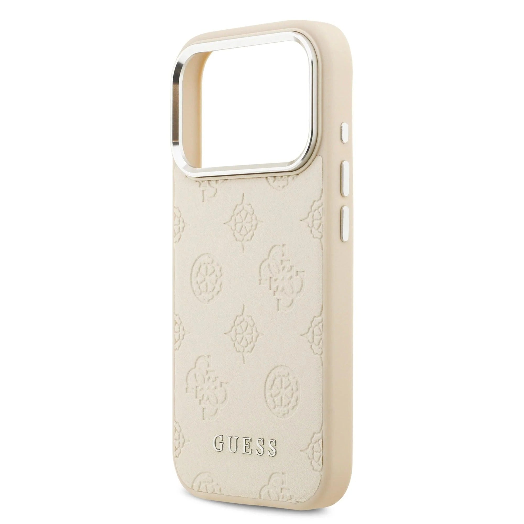 Guess Peony Edition Smooth PU Leather MagSafe Case iPhone 17 Pro Max – Beige