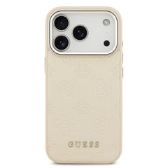 Guess Peony Edition Smooth PU Leather MagSafe Case iPhone 17 Pro Max – Beige