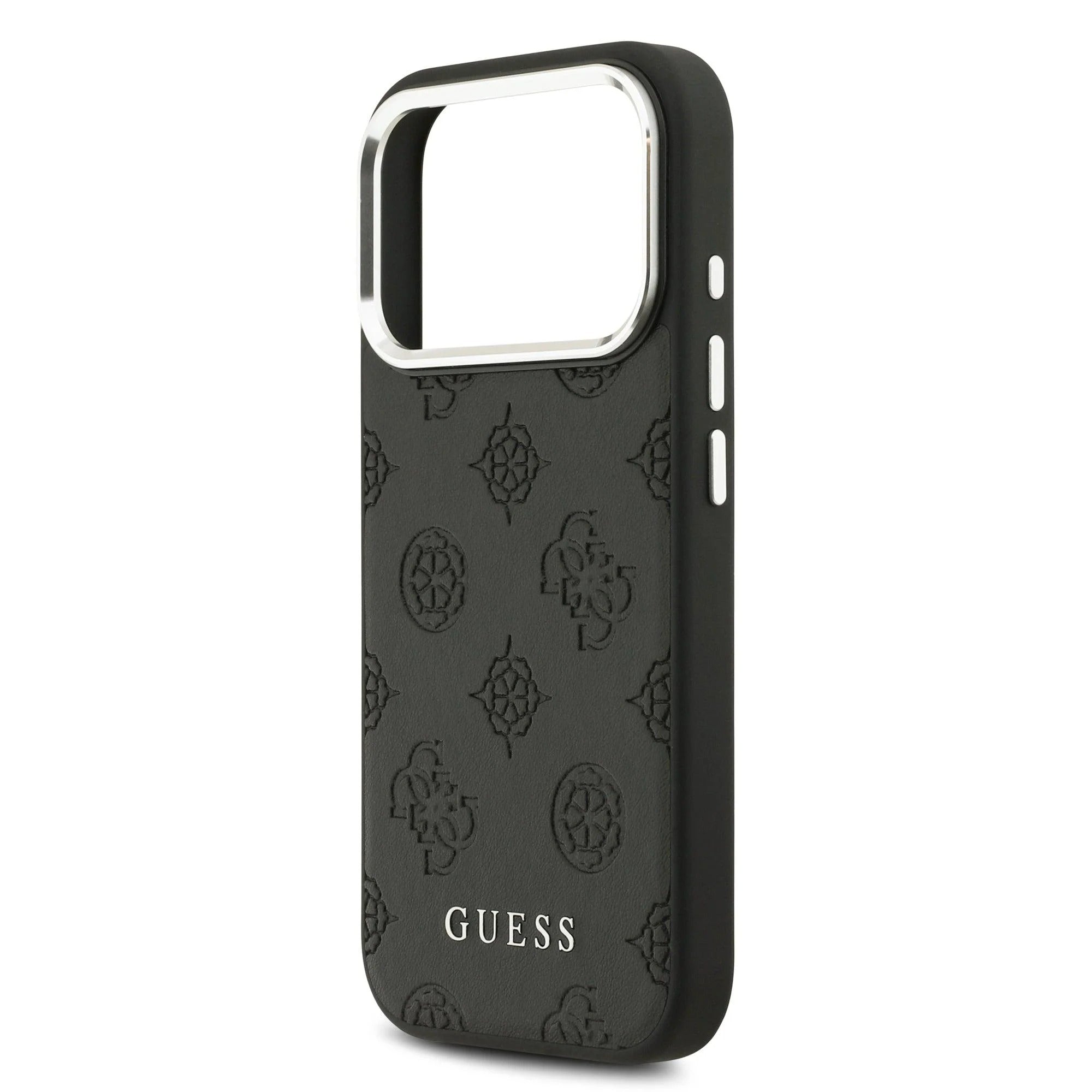 Guess Peony Edition Smooth PU Leather MagSafe Case iPhone 17 Pro Max – Black