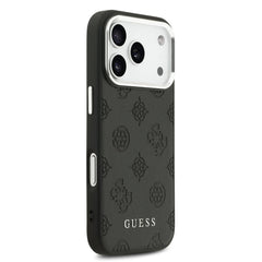 Guess Peony Edition Smooth PU Leather MagSafe Case iPhone 17 Pro – Black