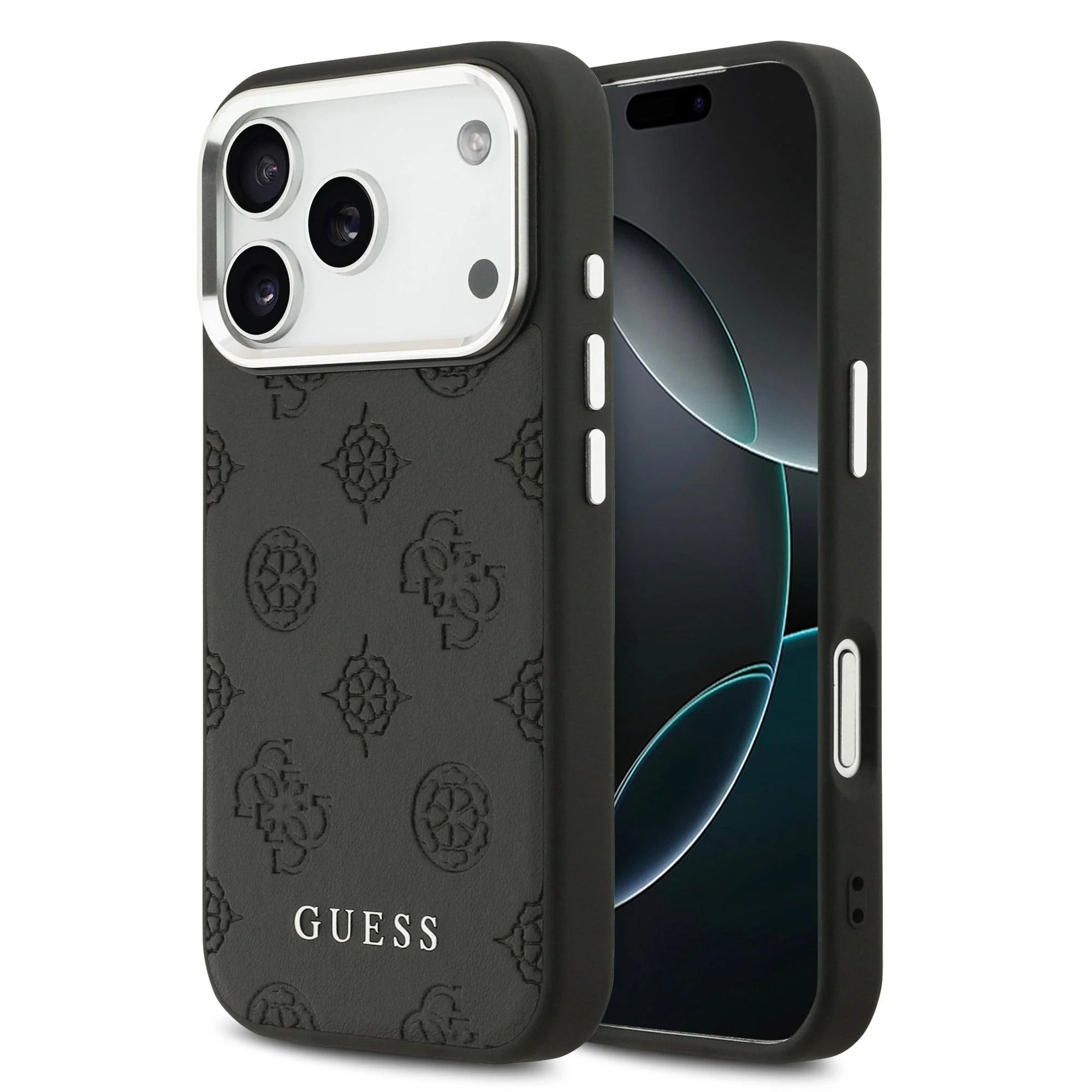 Guess Peony Edition Smooth PU Leather MagSafe Case iPhone 17 Pro Max – Black