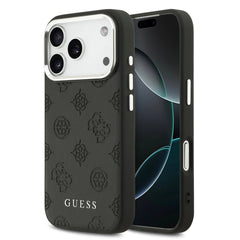 Guess Peony Edition Smooth PU Leather MagSafe Case iPhone 17 Pro Max – Black