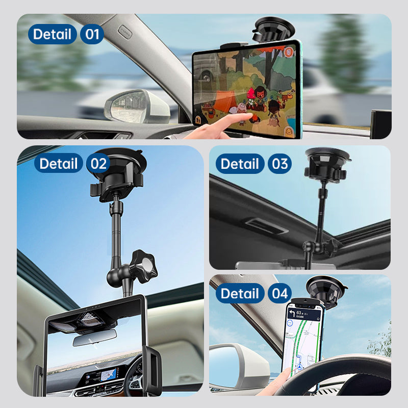 Universal iPad & Tablet Car / Truck Dash Mount with 3M VHB Mounting Disc - Black