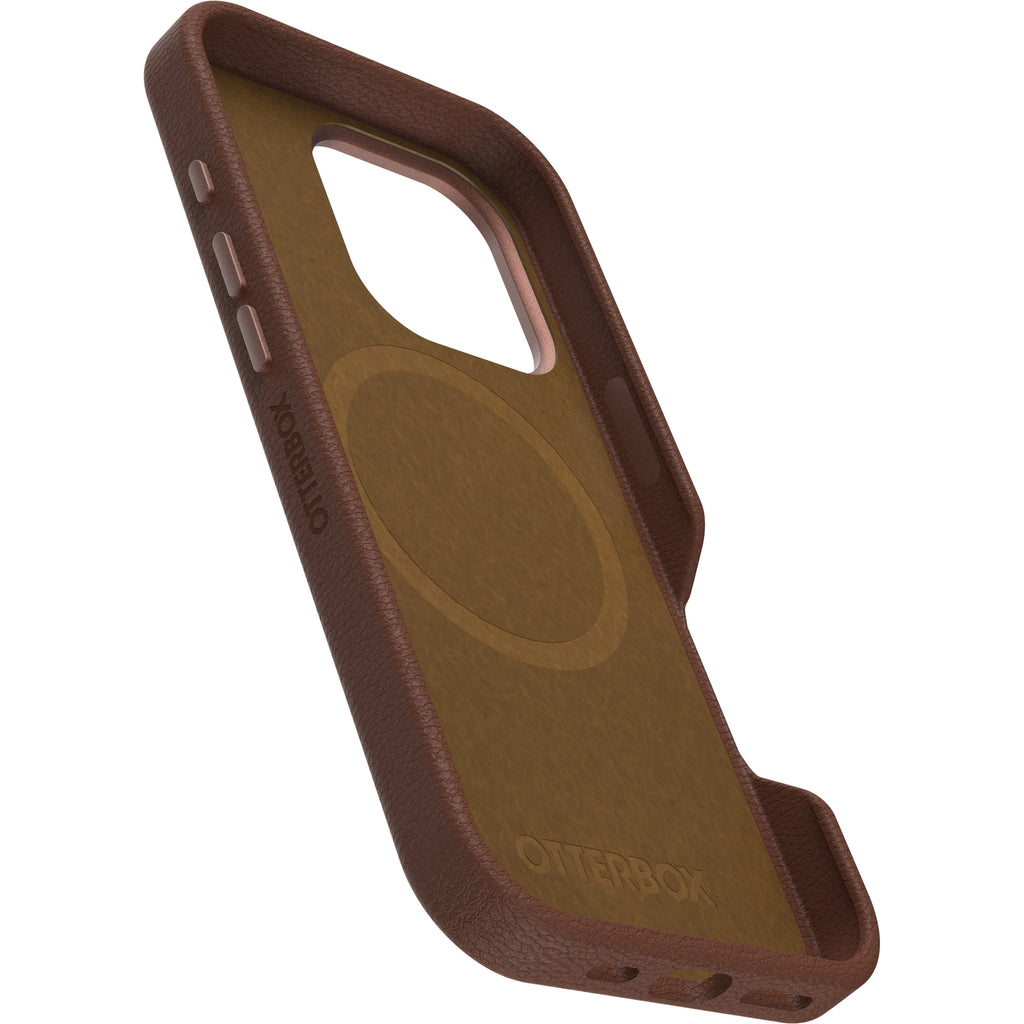 OtterBox Symmetry Cactus Leather Case for iPhone 16 Pro - Rich Adobe Brown