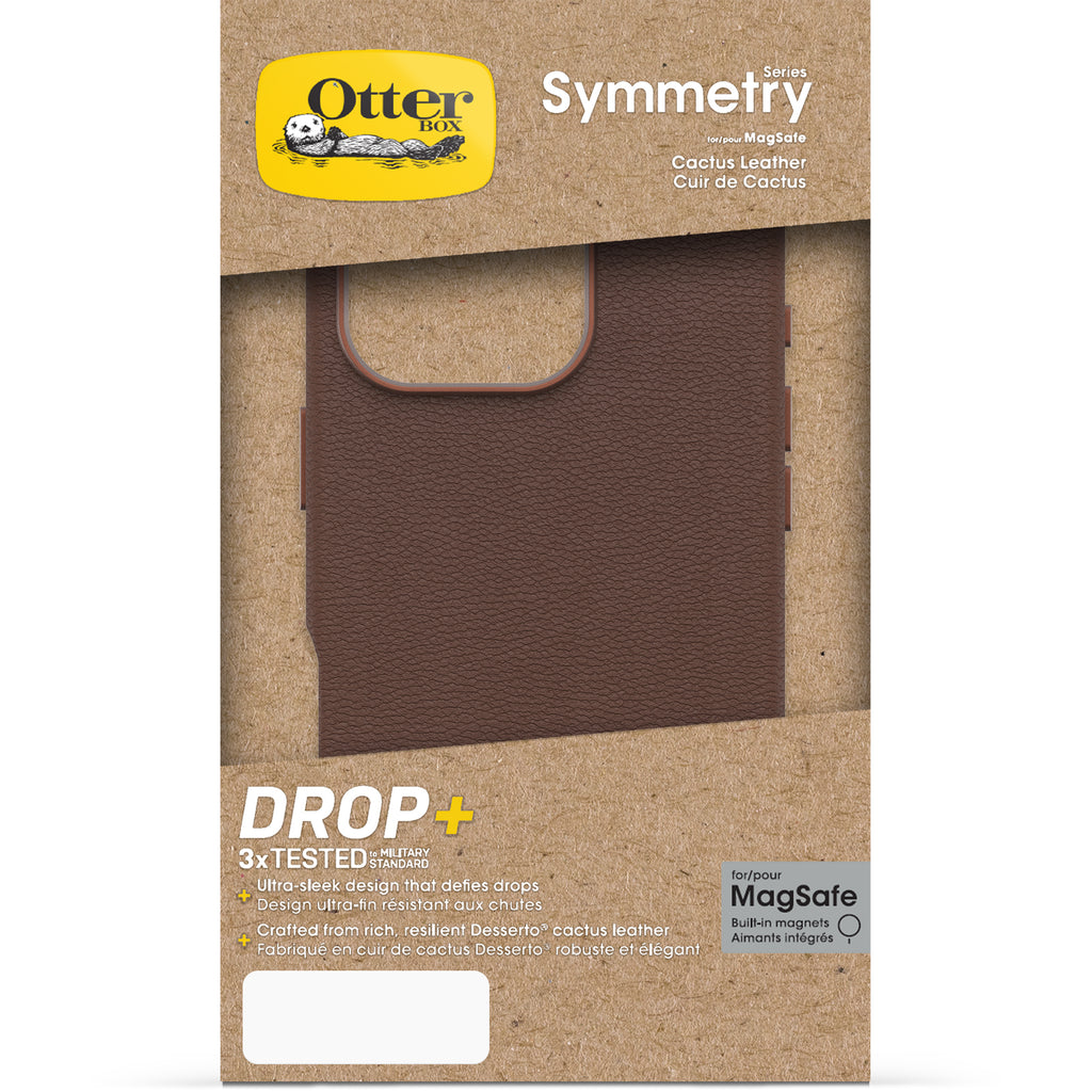 OtterBox Symmetry Cactus Leather Case for iPhone 16 Pro - Rich Adobe Brown