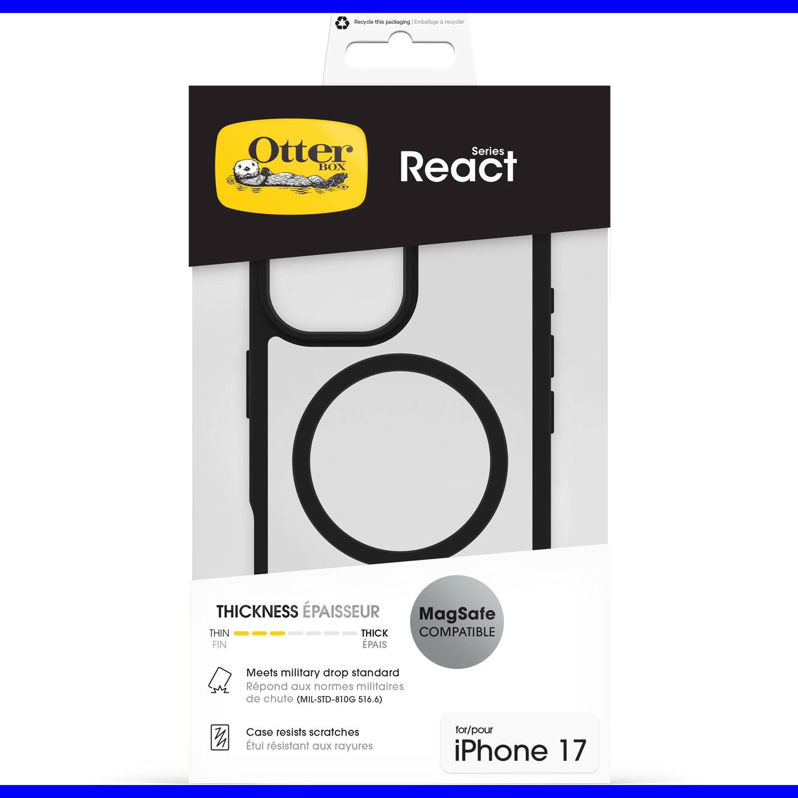 otterbox magsafe case for iphone 17 standard black back protection