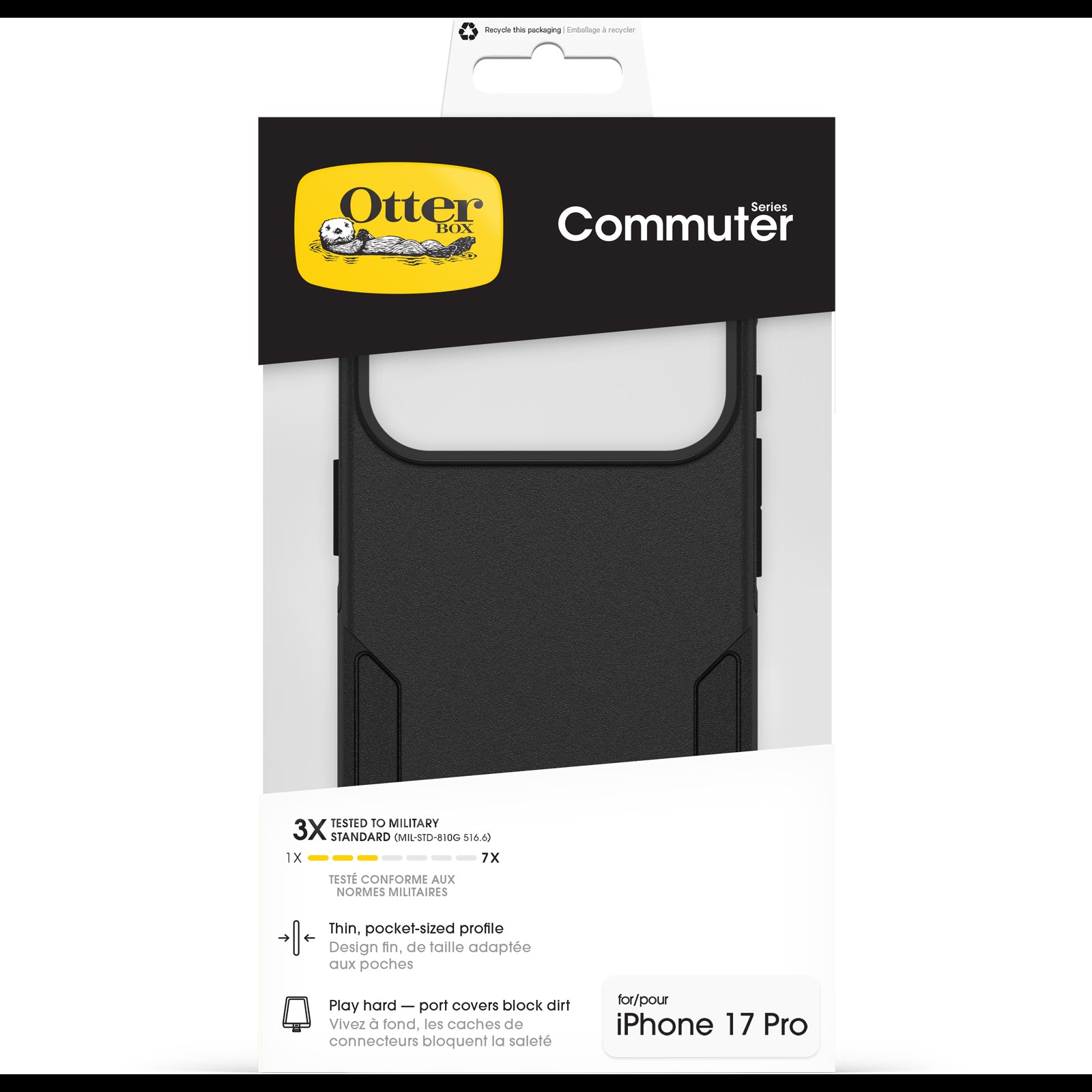 otterbox case for iphone 17 pro black back protection