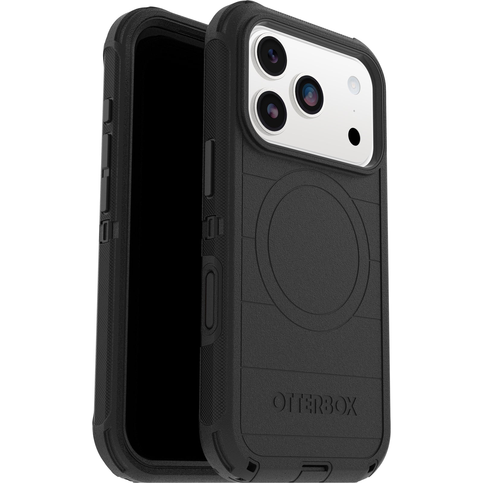 otterbox defender case for iphone 17 pro black front view