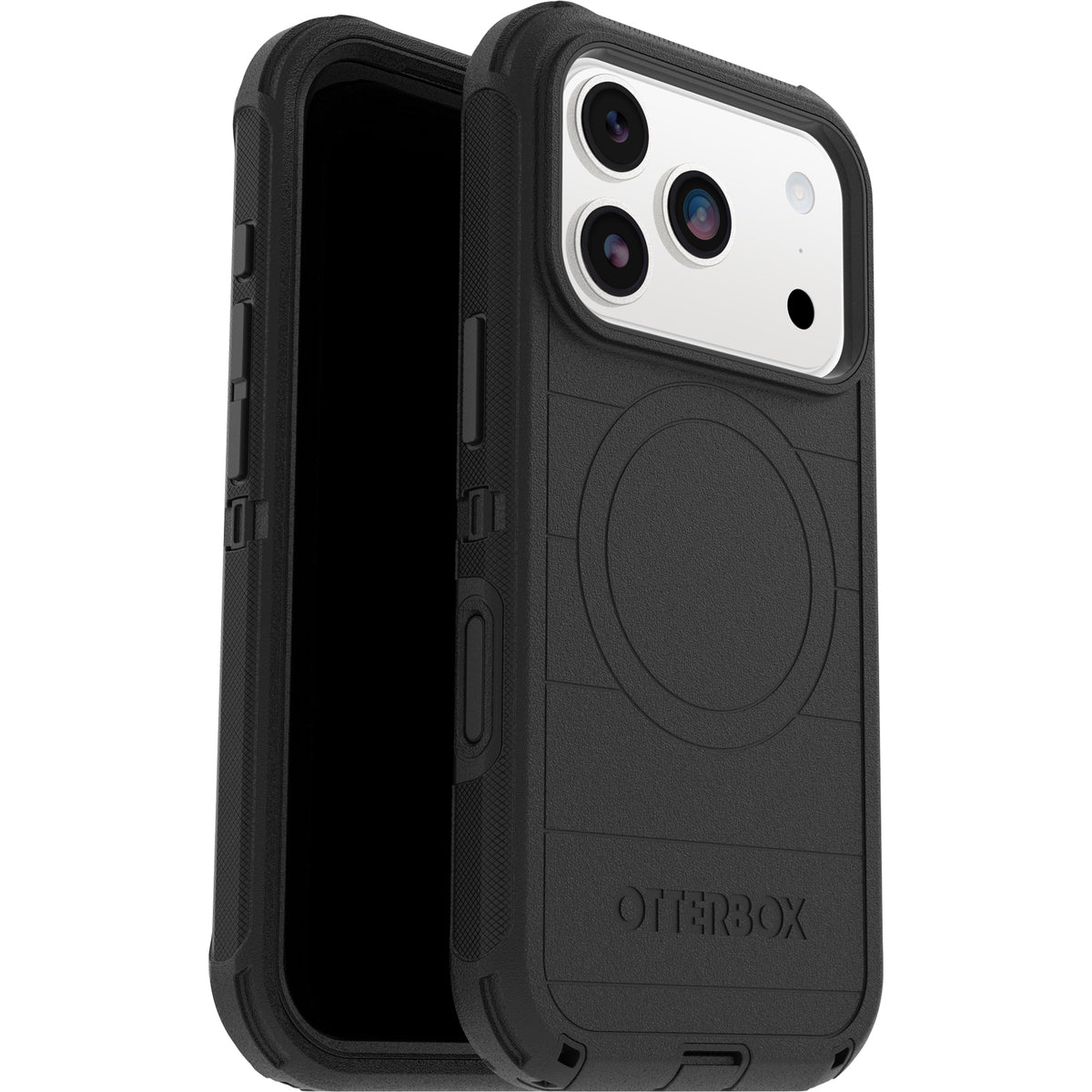 otterbox defender case for iphone 17 pro black front view