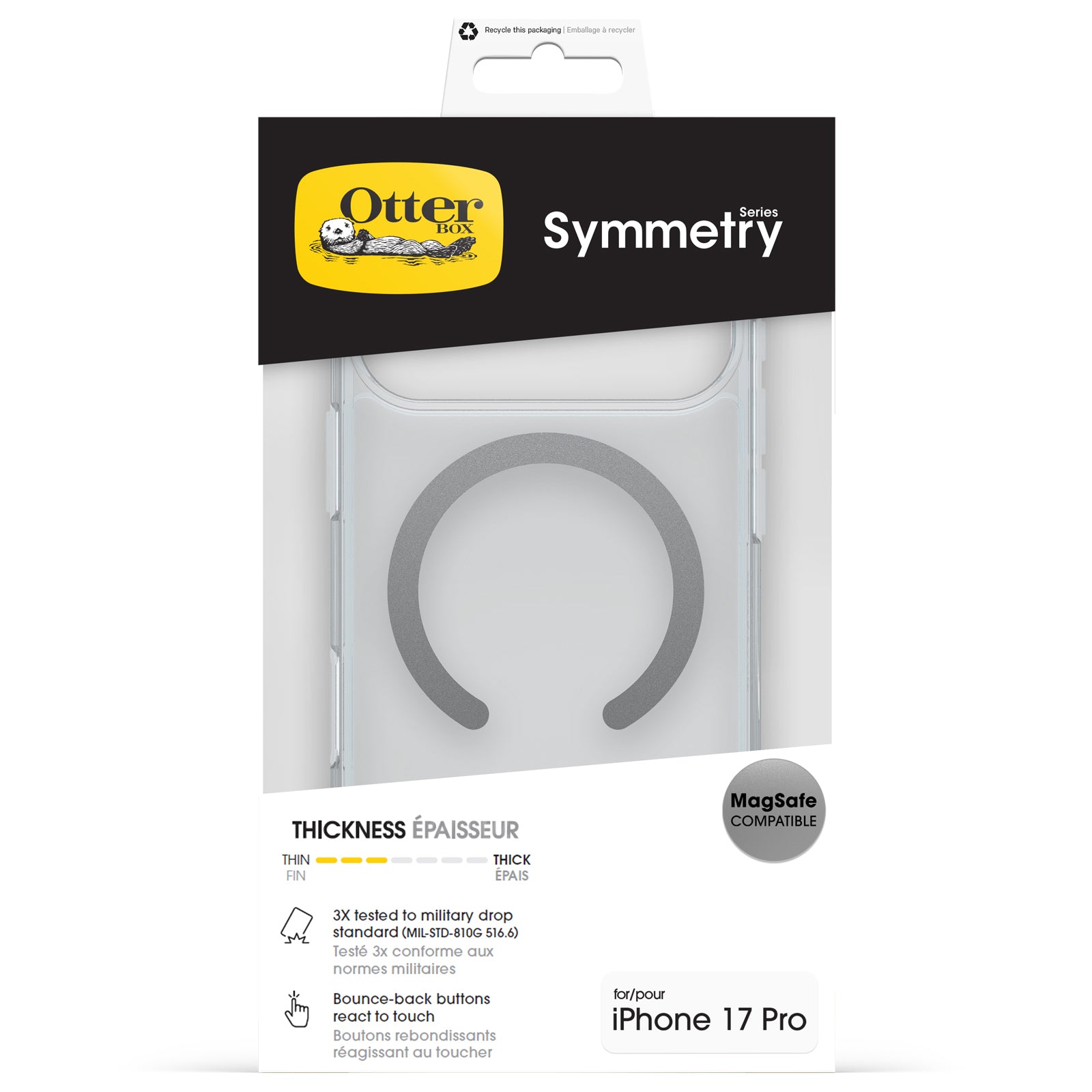 otterbox symmetry case for iphone 17 pro clear back protection