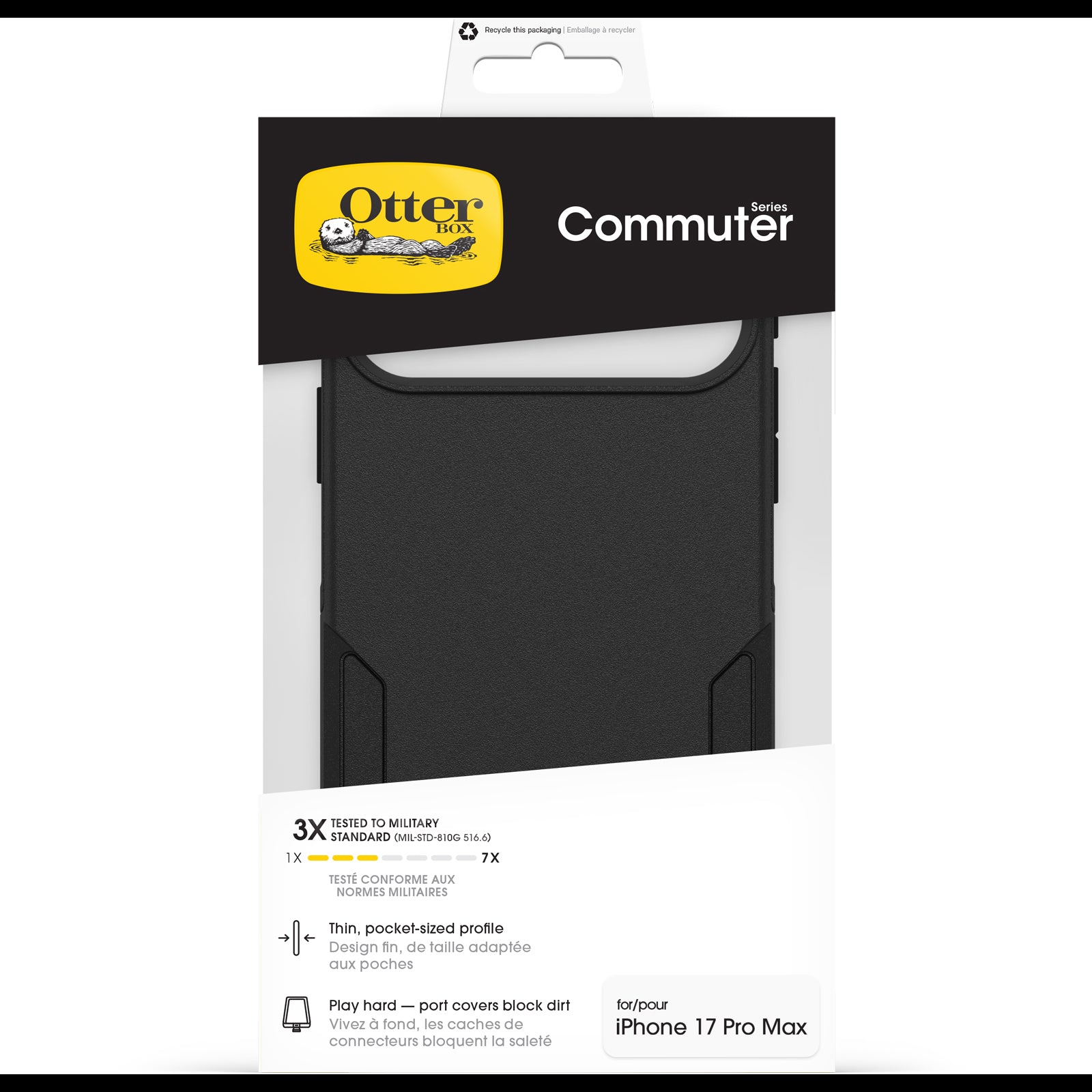 otterbox case for iphone 17 pro max black lifestyle shot