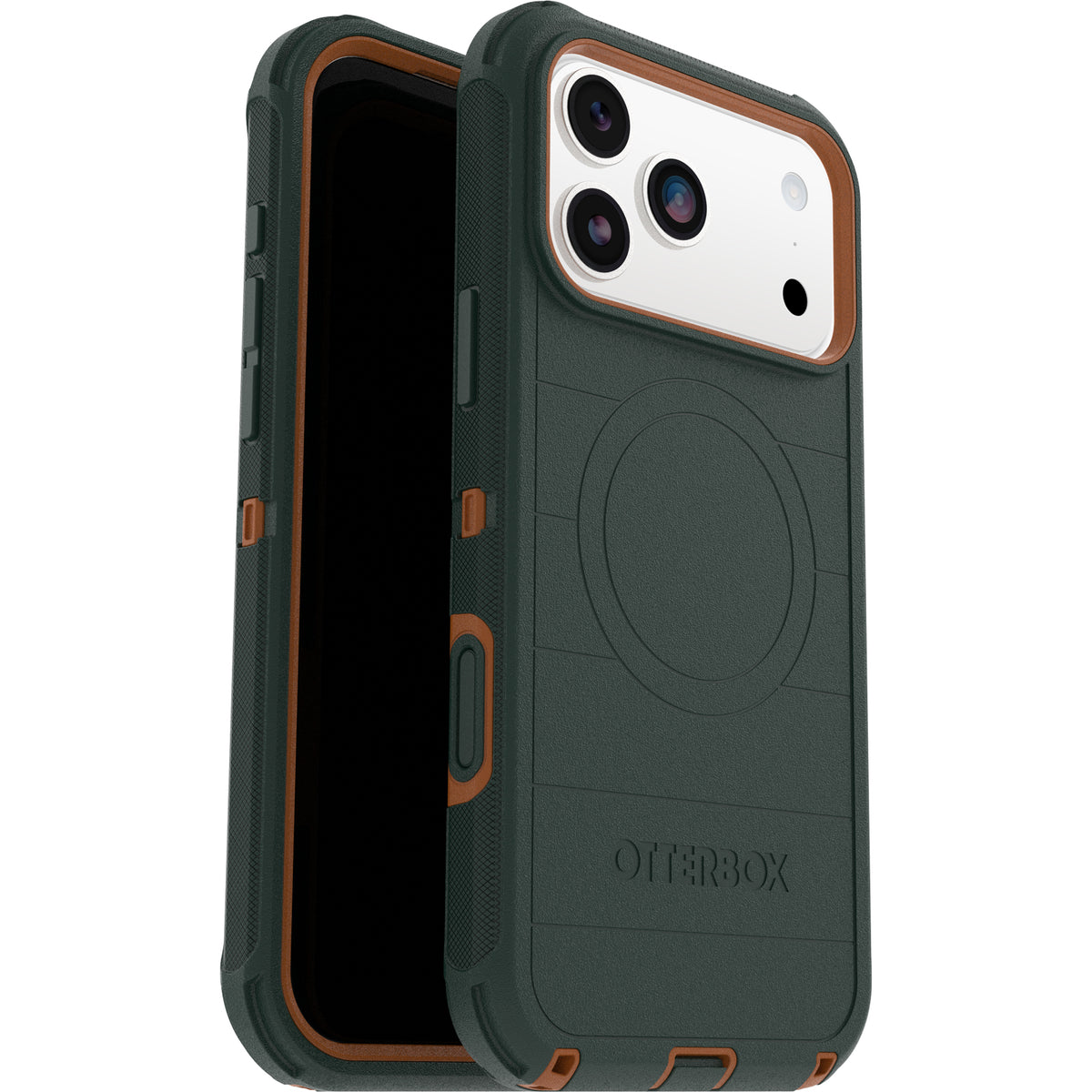 otterbox defender case for iphone 17 pro max green front view