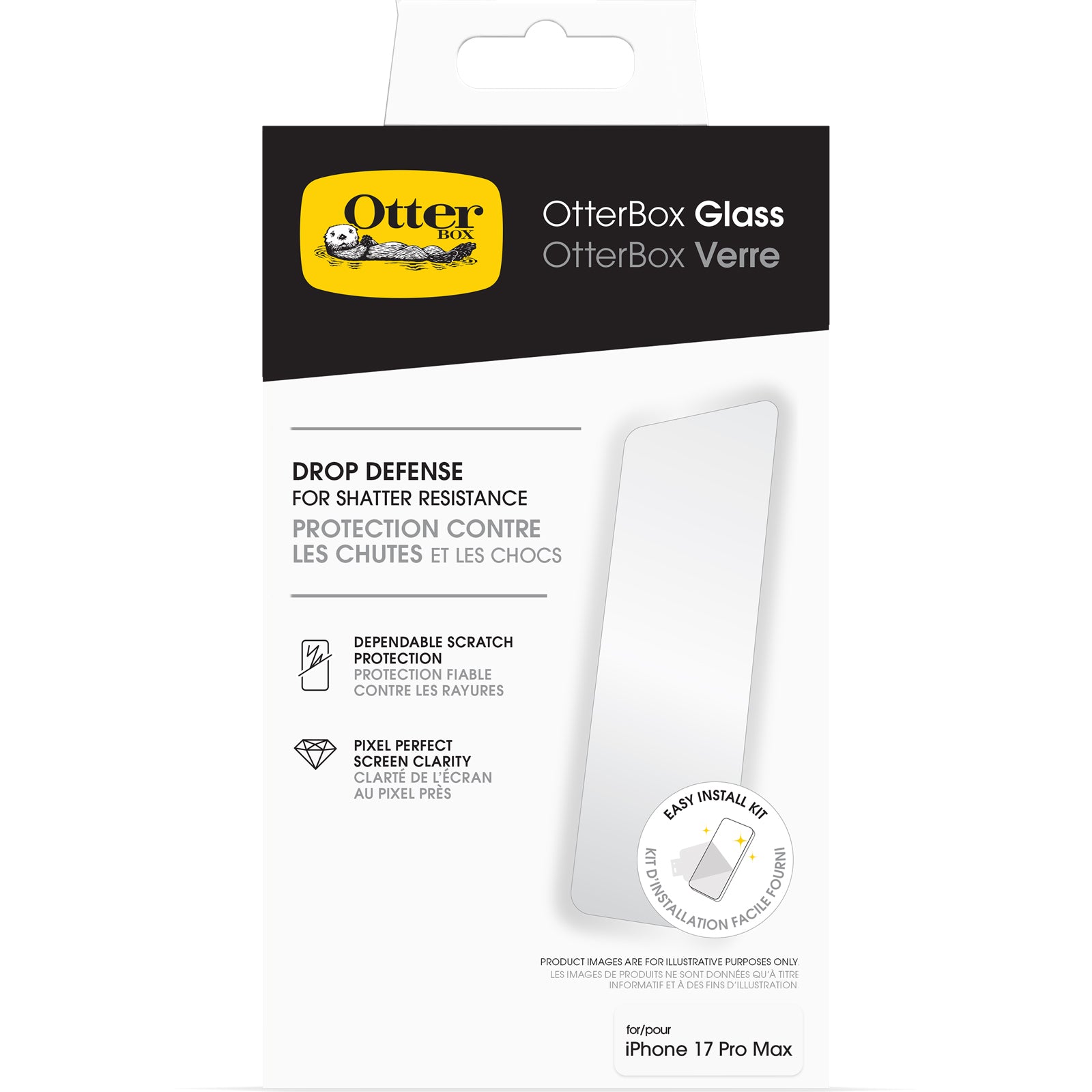 otterbox screen protector for iphone 17 pro max tempered glass camera button