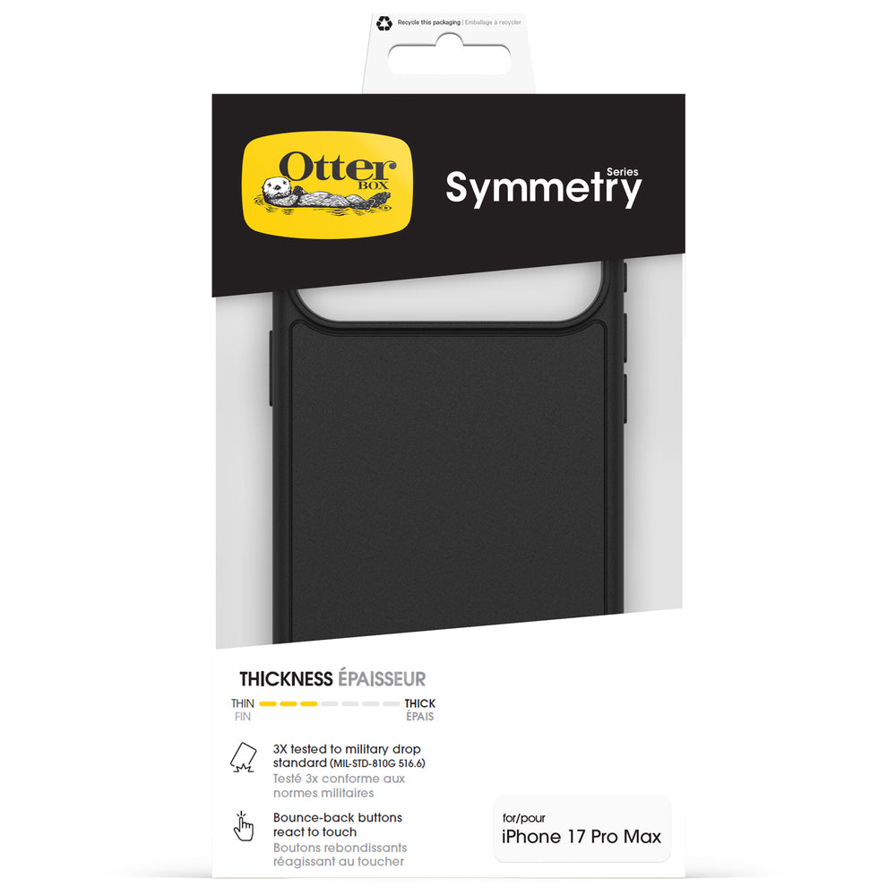 otterbox symmetry case for iphone 17 pro max black thin profile