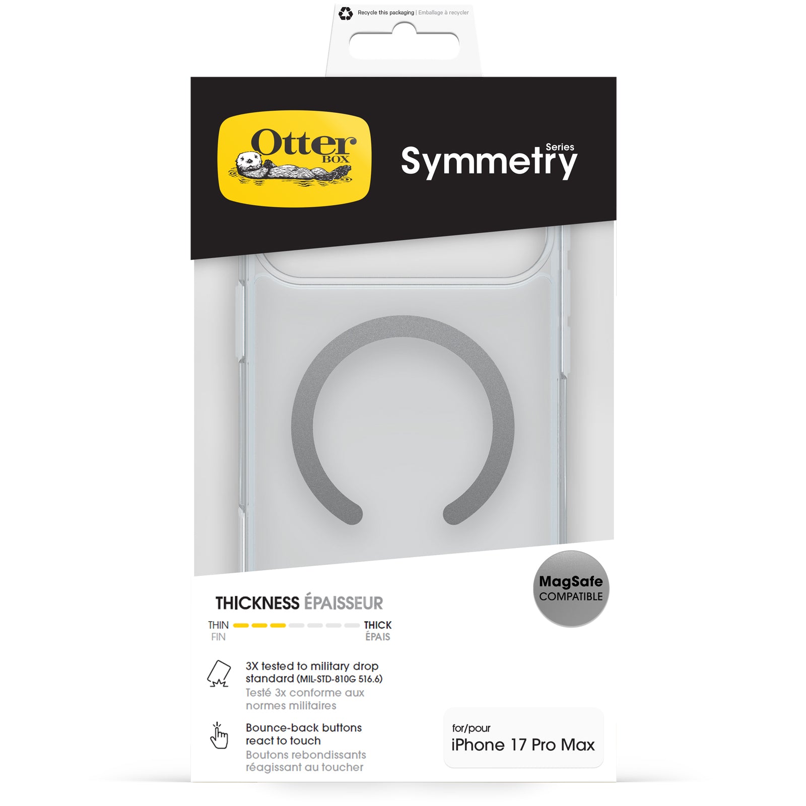otterbox symmetry case for iphone 17 pro max clear back protection