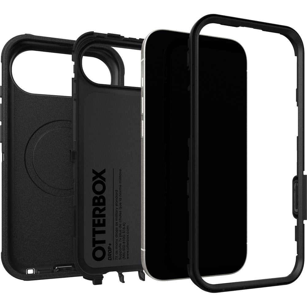 otterbox defender case for iphone 17 air black grippy sides