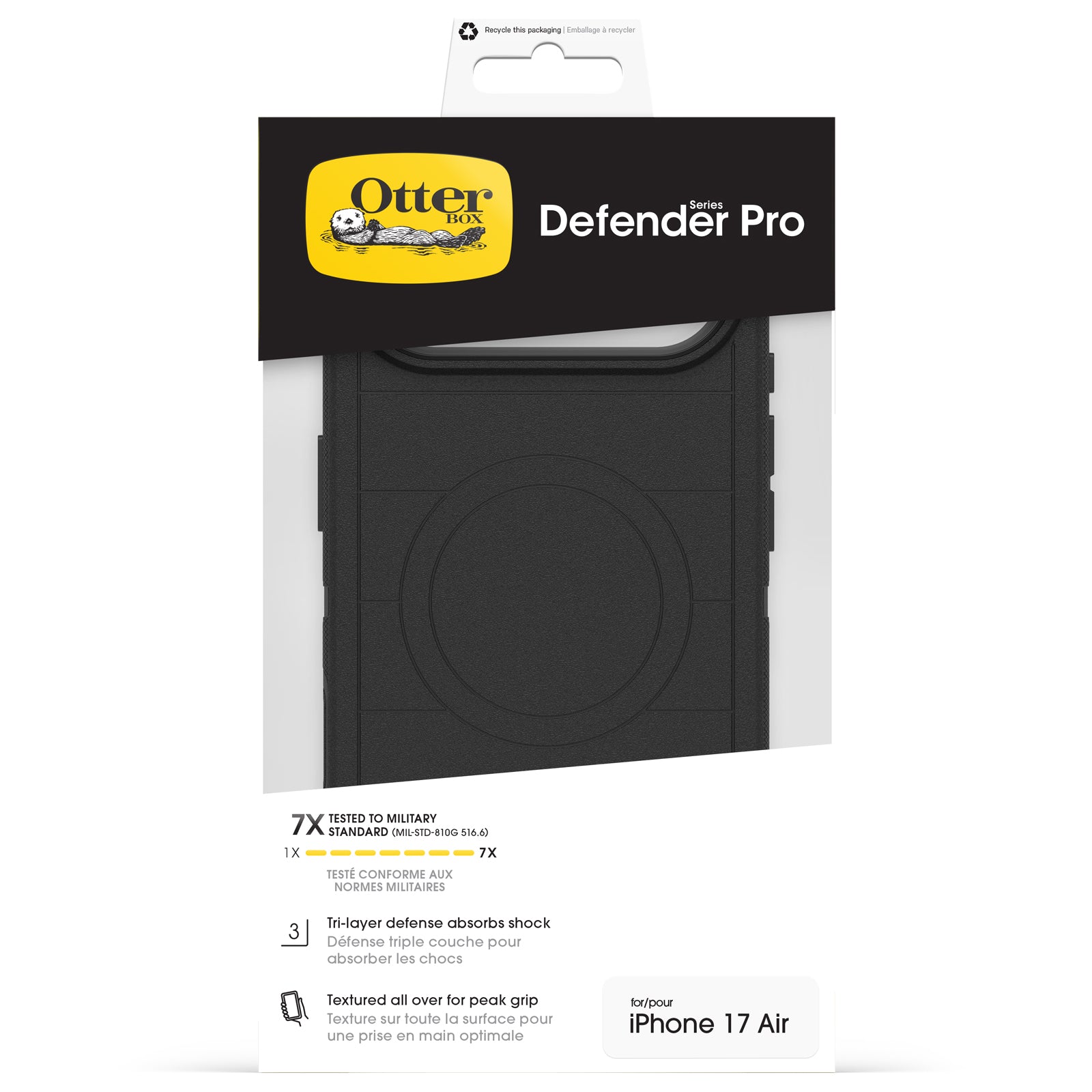 otterbox defender case for iphone 17 air black side profile