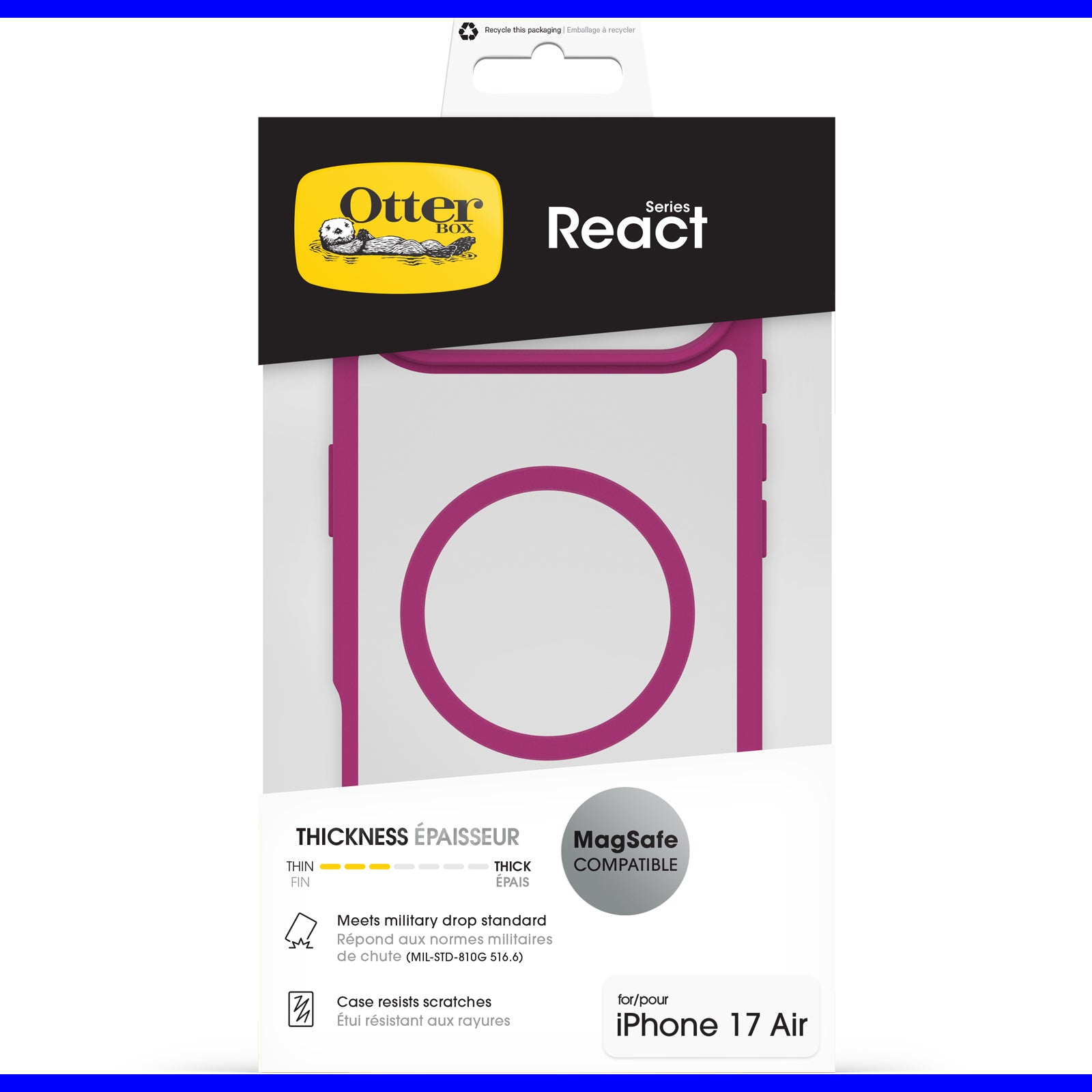 otterbox case for iphone 17 air pink back protection
