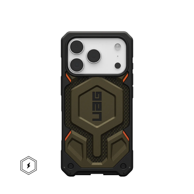 uag monarch case for iphone 17 pro green front view