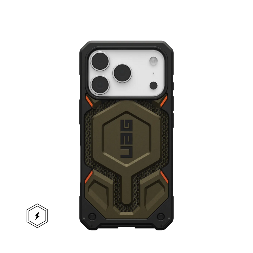 uag monarch case for iphone 17 pro max green front view