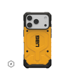uag pathfinder case for iphone 17 pro yellow front view