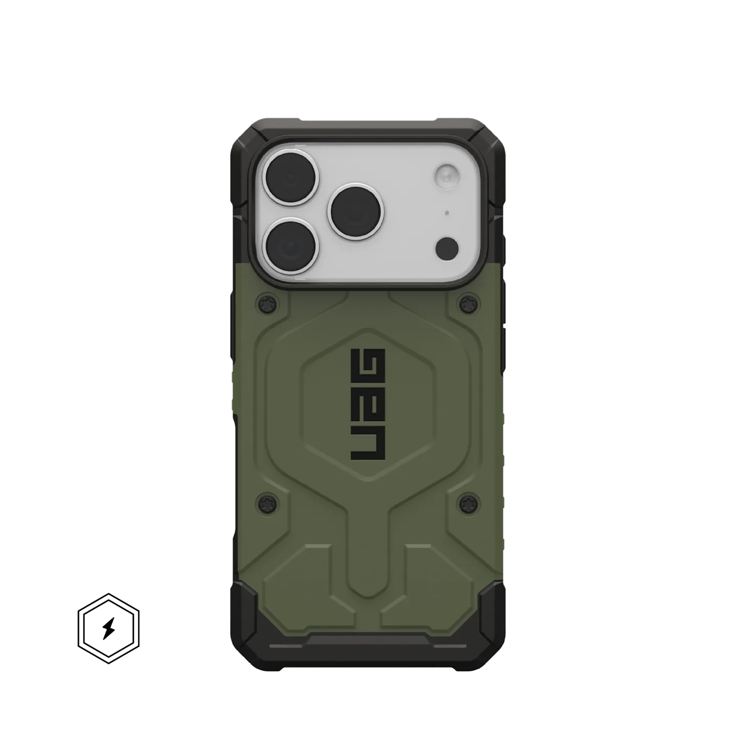 uag pathfinder case for iphone 17 pro green front view