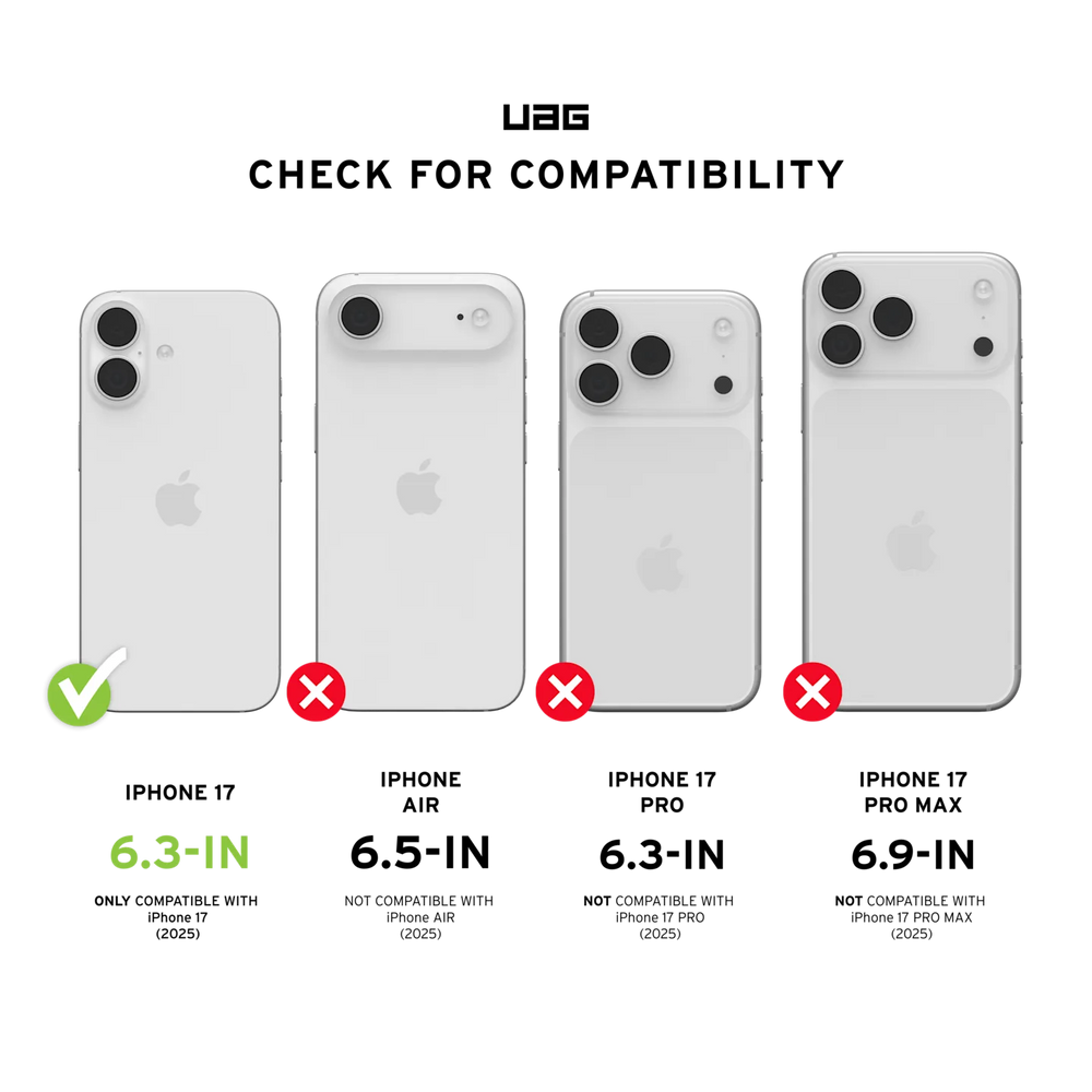 uag case for iphone 17 standard black honeycomb pattern