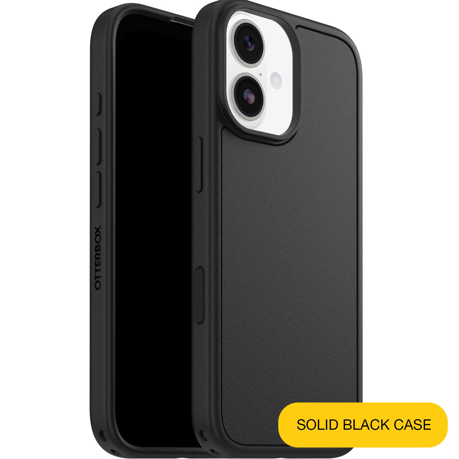 otterbox symmetry case for iphone 17 standard black sleek front view