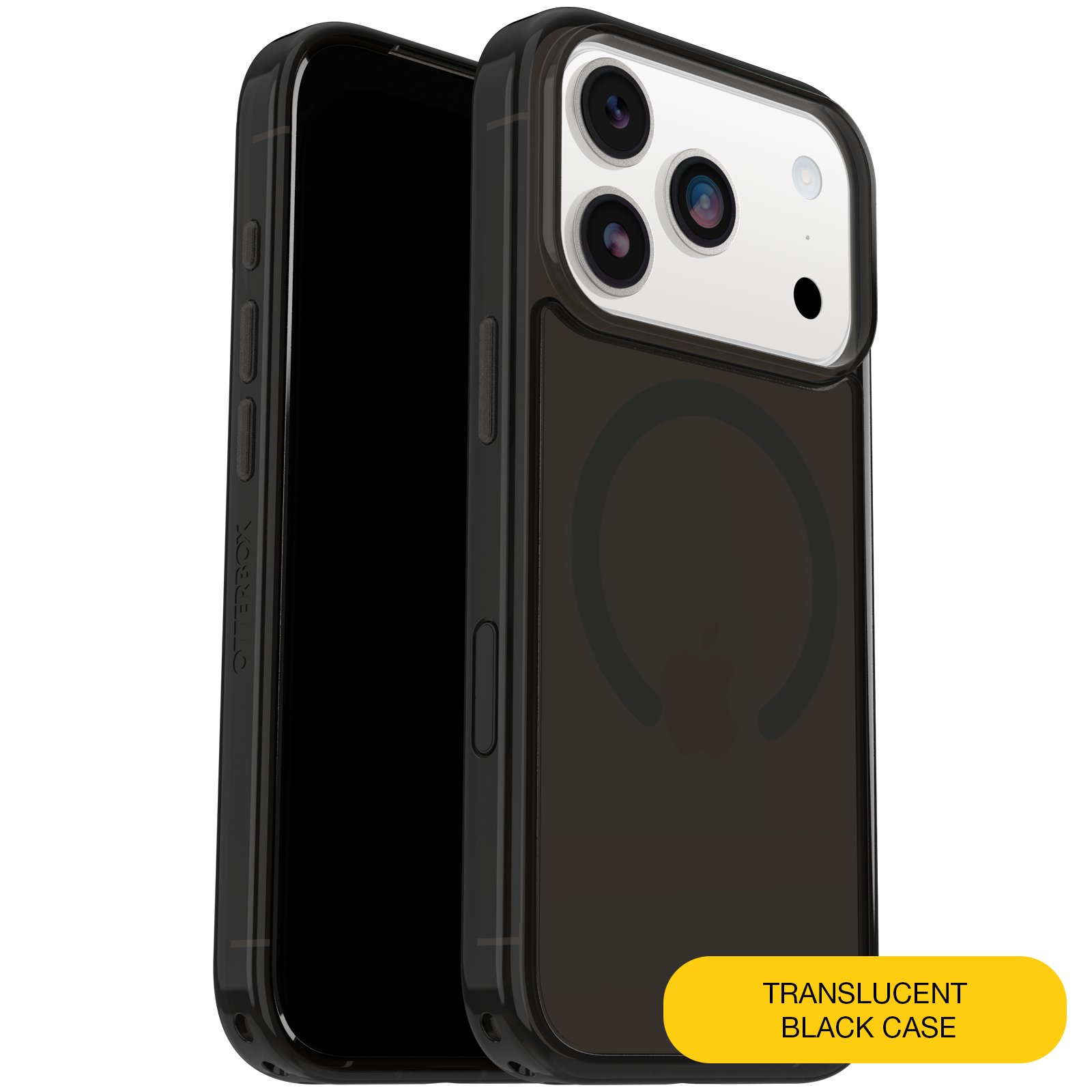 otterbox symmetry case for iphone 17 pro black sleek front view