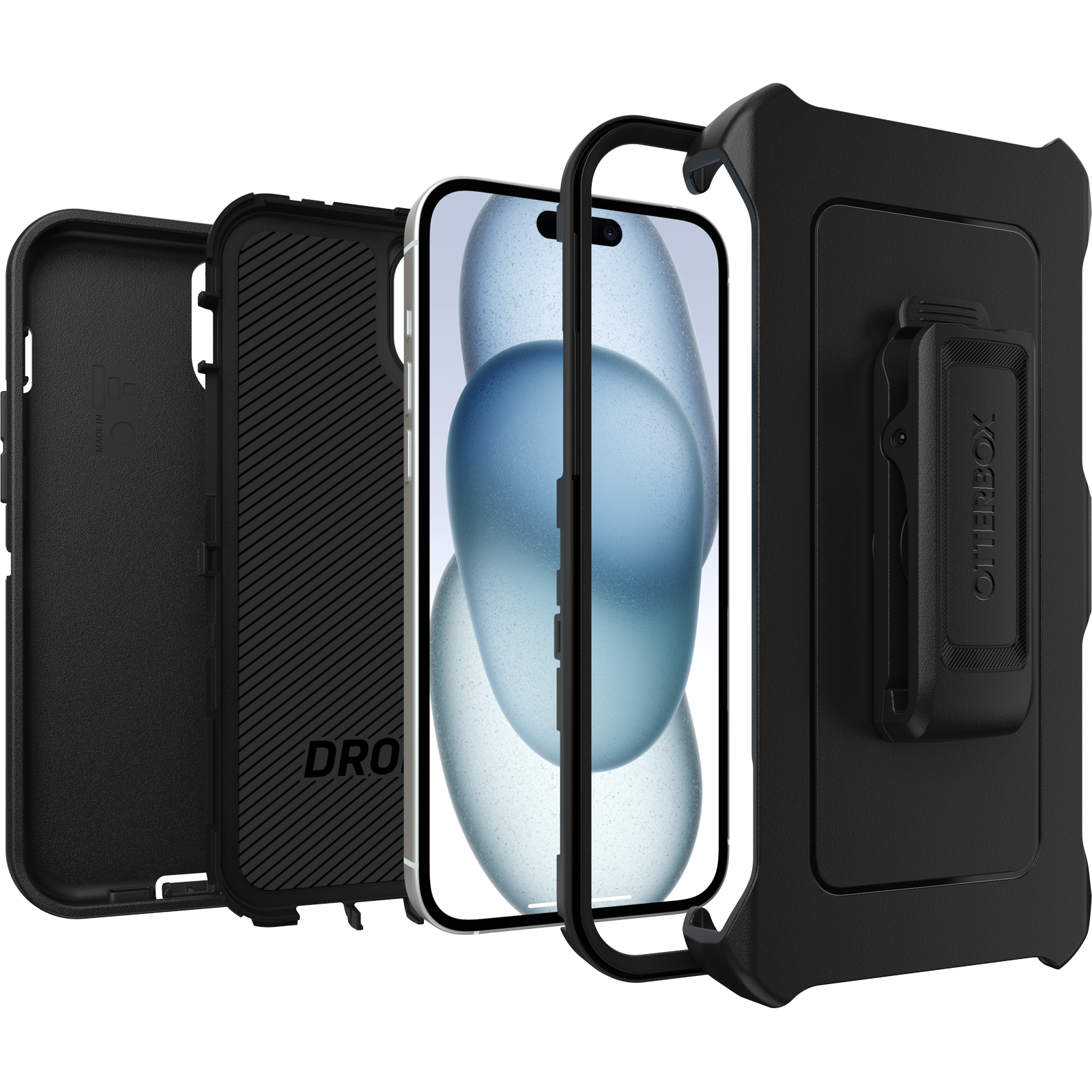 OtterBox Defender iPhone 15 / 14 / 13 Standard 6.1 Case - Black