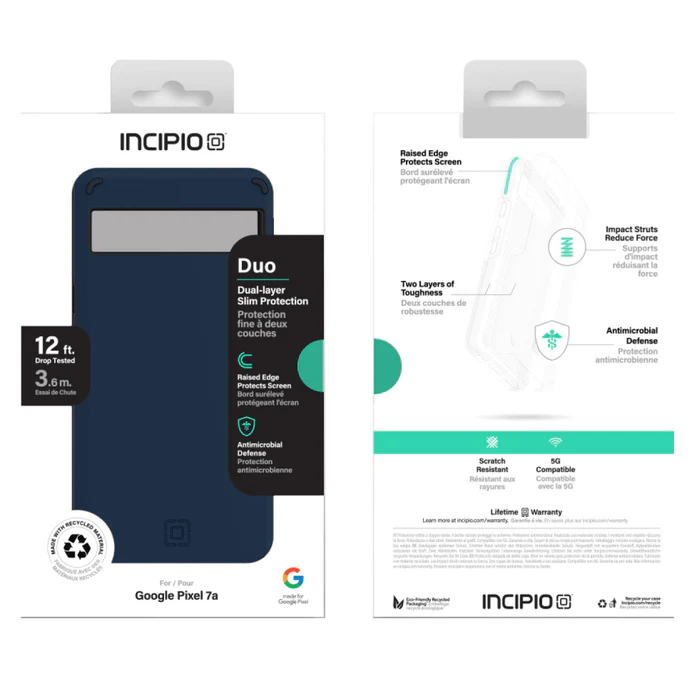 Incipio Duo Tough & Slim Case for Google Pixel 7a 6.1 inch - Midnight Blue