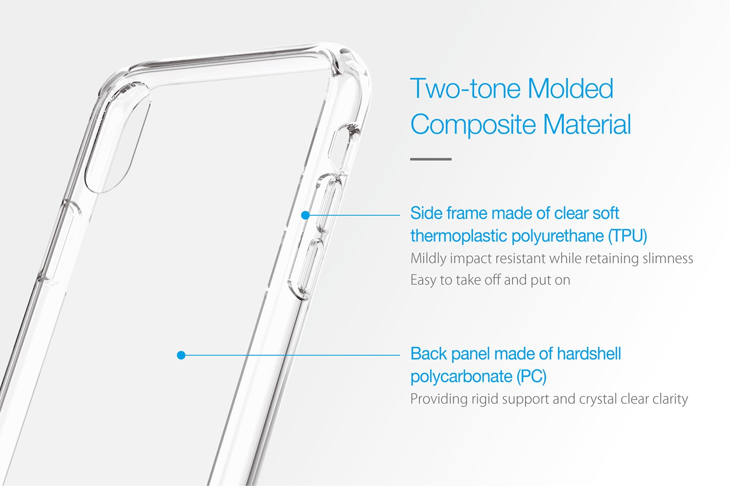 Just Mobile TENC Air Slim Bumper Case For iPhone XsMax - Clear